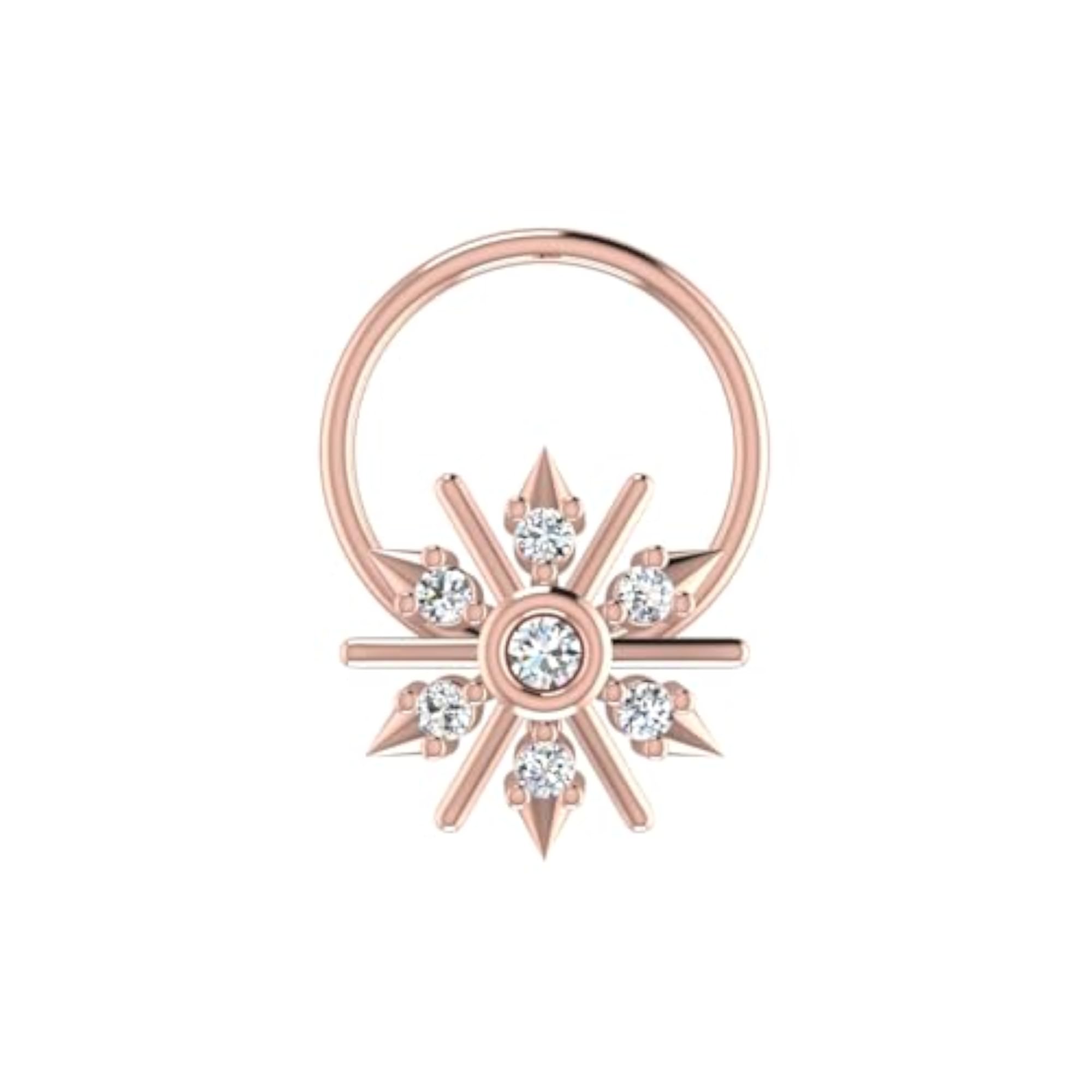 9K BIS Hallmarked Rose Gold Stud Nosering