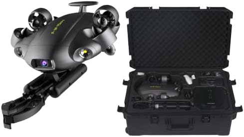 QYSEA FIFISH V6 Expert M200A Underwater Drone with Robotic Arm & Industrial Case, Upgraded ROV with Q-Interface, 4K Camera, VR Control, 6000lm LED, 200M Cable, Omni-Directional Movement