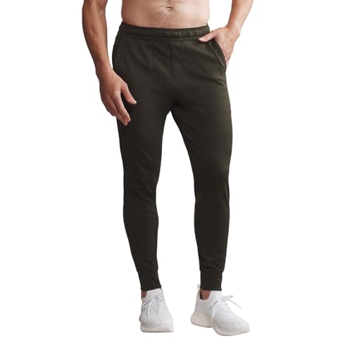 Rhone Spar Men Joggers V2, Casual Sweatpants for Men, Soft and Stretchy Mens Sweatpants, Moisture Wicking w/Anti-Odor (Dark Moss, Medium)