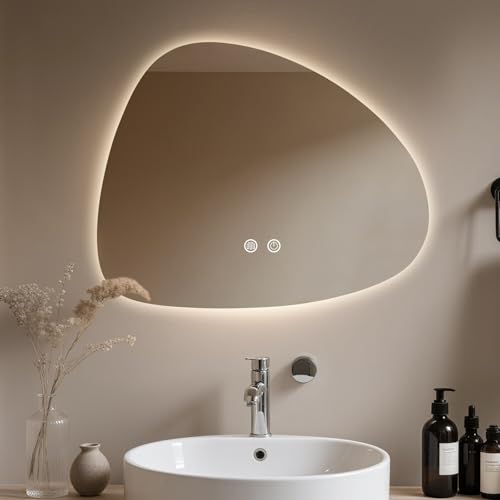 HOMECOOKIN LED Bathroom Mirror with Lights, 20 x 25 Inch Backlit LED Bathroom Mirror, Anti Fog Mirror for Bathroom, 3 Colors and Dimmable Light,Horizontal/Vertical