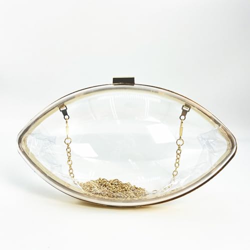 Sac à main transparent avec chaîne dorée pour accès rapide stade