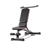 Banco de pesas, silla de prensa con mancuernas for fitness, con extensión de piernas y 2 correas de entrenamiento, for entrenamiento de fuerza de cuerpo completo.