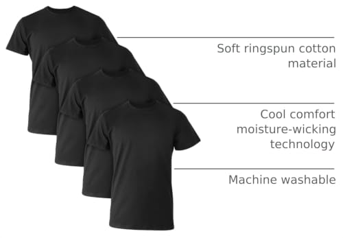 Image of Hanes Men's Ultimate Comfort Fit Cotton Stretch Crewneck Undershirts, Multipack