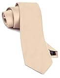 GUSLESON Brand Champagne Ties for Men Adult Necktie Men's Solid Silk Tie (0791-10)