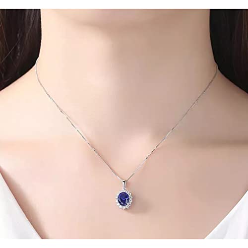 Collier pendentif bleu femme chaîne boîte aux finitions luxe