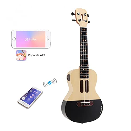 KEPOHK Guitare acoustique 4 cordes en bois d’épicéa de concert intelligent de 23 pouces avec l’enseignement de l… - Les Beatles, Paul McCartney, John Lennon, RIngo Starr, George Harrison KEPOHK Guitare acoustique 4 cordes en bois d'épicéa de concert intelligent de 23 pouces avec l'enseignement de l…