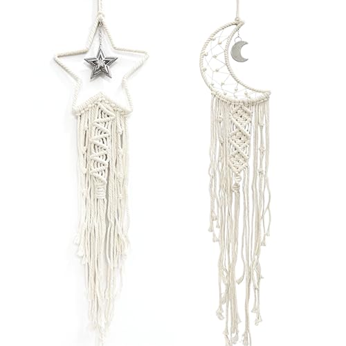 Dream Catchers Boho Wall Decor Handmade Macrame with Star and