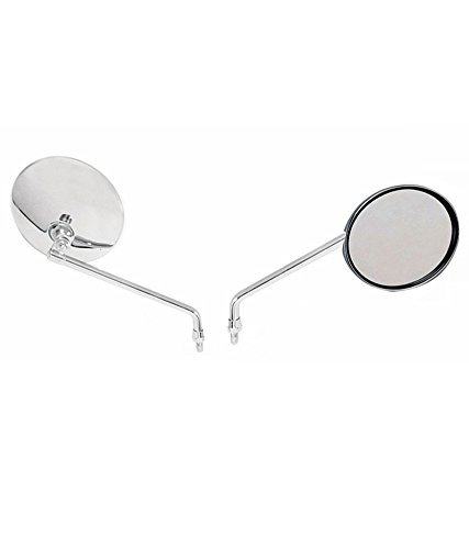 LOWRENCE Bike Chrome Rear View Mirrors for Royal Enfield Classic 350 - Set of 2