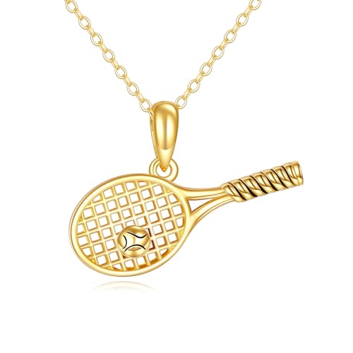 KECHO 14K Solid Gold Sport Necklace Pendant Real Gold Jewelry Gifts for Women Men Sport Lover