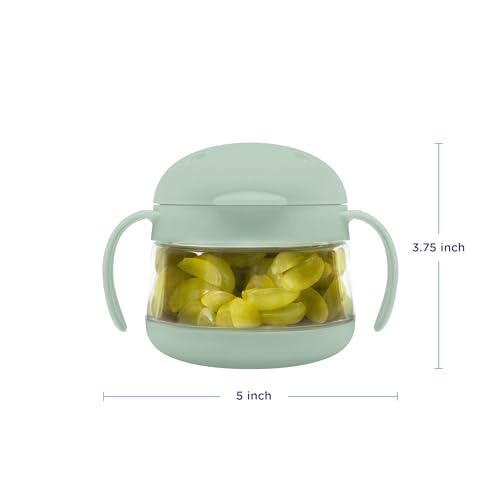 Image of Ubbi Tweat Snack Container for Kids & Toddlers, Sage Green & Blush Pink (Pack of 6)