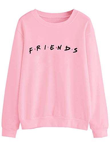 MISSACTIVER Womens Sweatshirt Letter Print Lightweight Pullover Top (Small, Pink)
