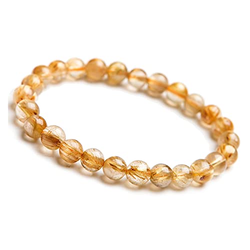 Bracelet en quartz rutilé naturel pour homme et femme disponible en perles de 7mm à 9mm