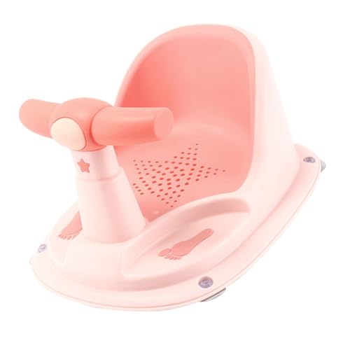 TEHAUX Asiento de Baño para Bebés Antideslizante de 6 a 12 Meses Silla para Bañera de PP y Tpe Color Rosa Soporte para Baño y Juego