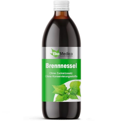 EkaMedica® Brennnessel Extrakt Saft Nahrungsergänzungsmittel - Natürlich Ohne Zuckerzusatz Konservierungsstoffe Duftstoffe (500 ml)