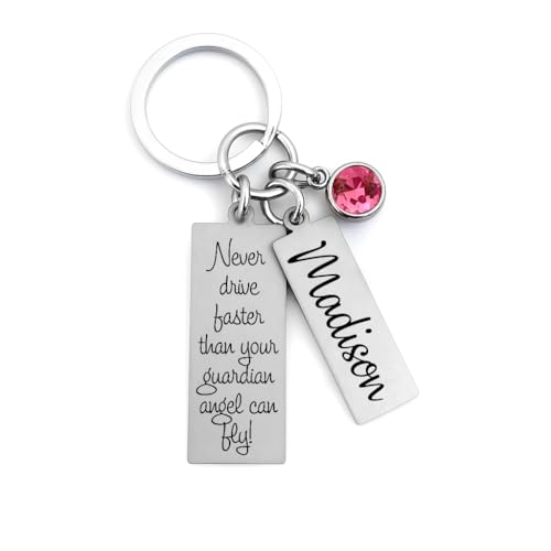 Personalized Sweet 16 Keychain – Custom Engraved Driver Gift for Teenage Girl – First Car Key Ring, Birthday Keepsake, Be Safe Reminder3