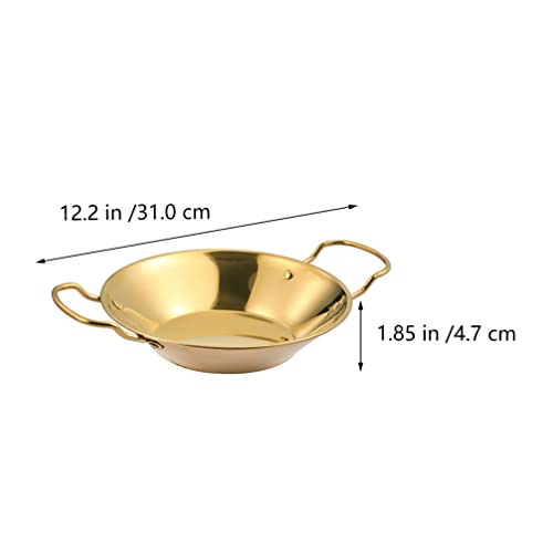 Paella Pan Fry Pan: Frigideira de Aço Inoxidável Frigideira Cozinhar Panela Restaurante Hotel Pote 2