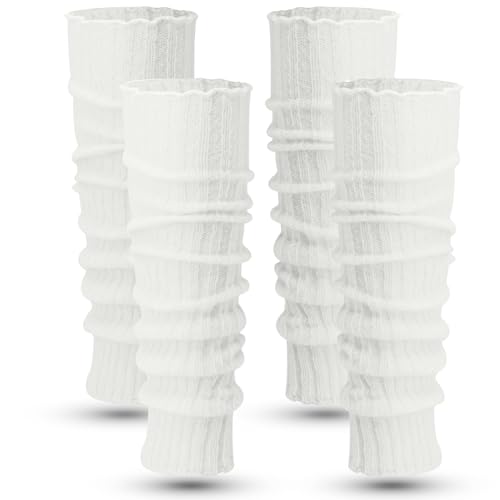 2 Pairs Extra Soft Knits Leg Warmer for Women Winter Fashion Toeless Dance Training Socks for Yoga, Ballet Dance