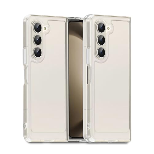 Image of Case for Samsung Galaxy Z Fold 5, Military Grade Drop Protection Phone Case, Yellowing Resistant, Anti-Scratch Hard PC Back, Shockproof Hard Ultra-Thin Protective Cover, Clear