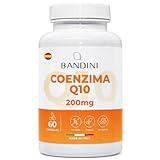Bandini® Coenzima Q10 200mg 60 Cápsulas (2 Meses) - 100% Pura Fermentada Naturalmente - Coenzyme Q 10 Antioxidante y Fortalece Sistema Inmune - CoQ10 Protección Contra Radicales Libres con Ubiquinona