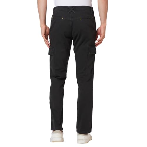 Image of Spykar Men's Regular Fit Mid Rise Pants
