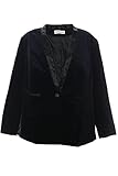  Sheego Samtblazer Blazer Satin Jacke Jacket Gehrock Damen Plusgröße Baumwolle, Farbe:schwarz;Damengrößen:50