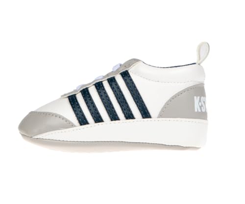 K-Swiss Infant Shoe - Boys Athletic Crib Soft Bottom Baby Shoes - Sneakers and First Walking Shoes for Babies, Grey, 43