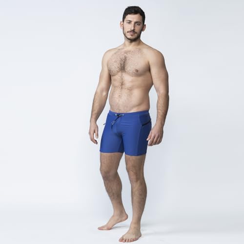 Taddlee Swimwear Men Swimsuits Swim Boxer Brief with Zipper Pockets Square Cut4