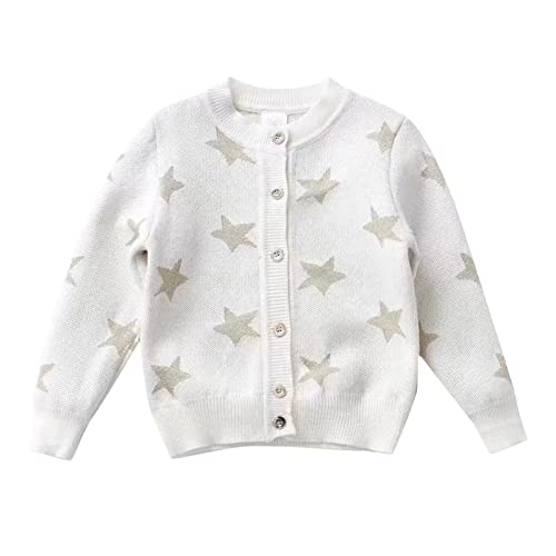 Kids Zip up Hoodie Girls Boys Autumn Winter Knit Sweater Star Print Long Sleeve Coat Cardigan Clothes 4t Little