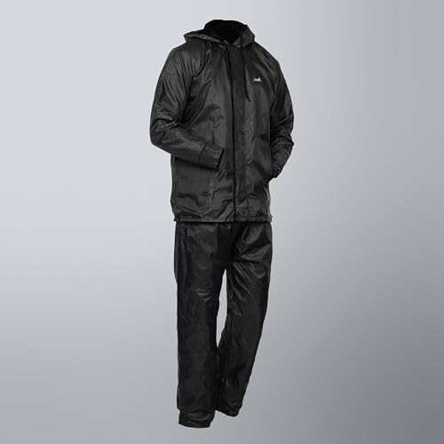 Image of TVS Unisex Double Layer Polyester Raincoat with Pant and Adjustable Drawcord for Hoodie