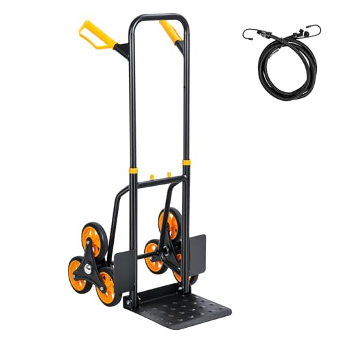cdar Carretilla para escaleras con 6 ruedas y mango telescópico