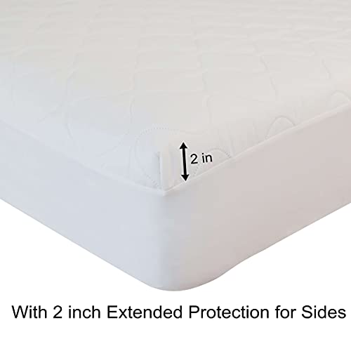 Waterproof Quilted Split Top King Mattress Protector Pad For Adjustable Bed With Upper Flex Soft Padded Topper Noiseless Fitted Matress Cover 32-34" Split From Head #TOP3