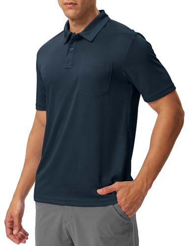 Image of TBMPOY Men's Polo Shirts with Pocket Short Sleeve Casual Sports Golf Shirt