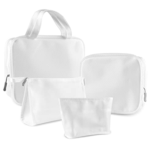 4 Pièces Trousse de Toilette Transparente, Vegena Étanche Trousse de Toilette Voyage, Trousse de Maquillage Sac Cosmétiques Trousse Transparente Multifonction Kit pour Hommes, Femme, Enfant Cover