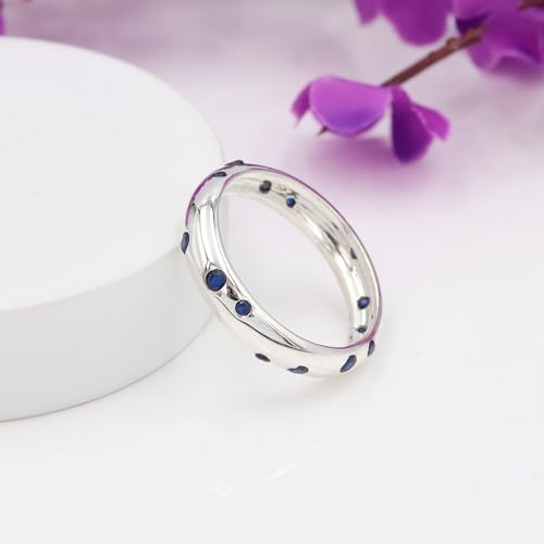 Bague tanzanite argent 925 ajustable bague empilable bleue - 4