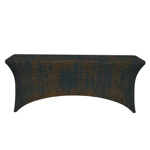 Nappe rectangulaire élastique anti-vent motif code de programmation pour table de bureau - 3
