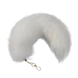 Iivos Fluffy Therian Fox Tail Keychain - Soft Plush Accessory for Cosplay, Ren Faire, and Everyday Use - Detailed Design