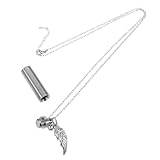 SOIMISS Colgante de Collar Urna para Cenizas de Mascotas de Titanio Diseño de Alas de Ángel Collar Conmemorativo Duradero para Recuerdos Joyería Cremación Unisex Joyas Recuerdo Cremación