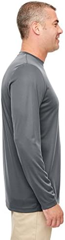 UltraClub Men's Cool & Dry Performance Long-Sleeve Top 6XL CHARCOAL