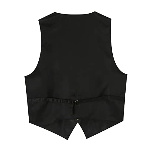 Colete masculino masculino de camurça retrô com decote em V e bolso de cor sólida, colete de couro,