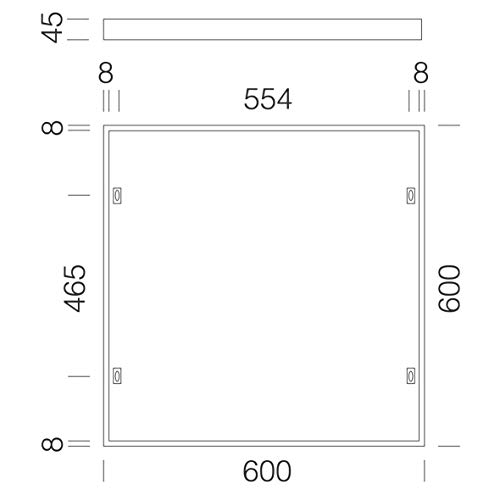 Marco para plafón Disano 99803100 panel 595 blanco para instalación empotrada en techo