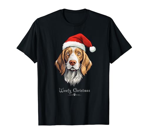 Bracco Italiano perro divertido Woofy Navidad diseño simple Camiseta