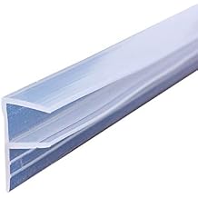 F Shape Glass Door Seals for 1/4 Inch Glass, Sealing Strips at Overlap of Sliding Door Frameless Windows Shower Doors