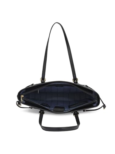 Image of Da Milano Women's Leather Tote Bag - Fits Upto 15 inch Laptop - Black