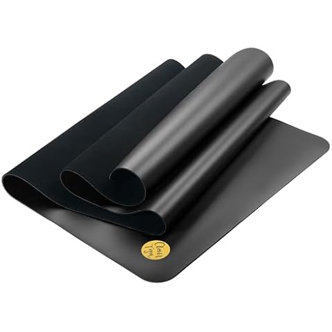 Clever Yoga Liquid Balance Thick Yoga Mat - Pro Exercise Yoga Mats with Non-Slip Surface for Home Gym, Earth-Friendly & Recyclable Pilates and Workout Mat Women & Men, 4.5 mm, Black Cover