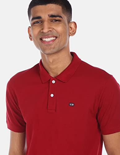 Image of Arrow Sport Solid Polo T-Shirt for Men - Regular Fit, Cotton Half Sleeves Mens Tshirt