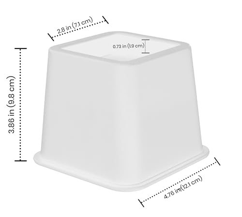 Utopia Bedding 8 Piece Premium Adjustable Furniture Risers (4 High and 4 Short) - Heavy Duty Riser with Strong Space Saving for Beds, Tables, Chairs or Sofas (3, 5 or 8 Inch) (White)