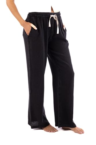 Rip Curl Women's Cotton Crepe Poplin Beach Pants – Smocked Waist, Front & Back Pockets & Longer Length for a Relaxed Fit3