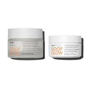 goop Beauty Microderm Exfoliator & Water Cream | 1.7 fl oz Physical & Chemical Exfoliant to Smooth Face | 1.7 fl oz Matte Moisturizer for All Skin Types