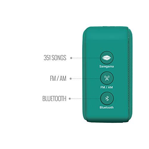 Saregama Carvaan Portable Mini Hindi 2.0- Music Player with Bluetooth/FM/AM/AUX, AC (Mint Green)