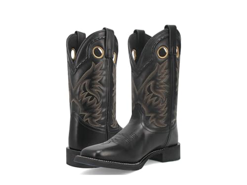 Image of Laredo Mens Kane Embroidered Square Toe Pull On Casual Boots Mid Calf - Black
